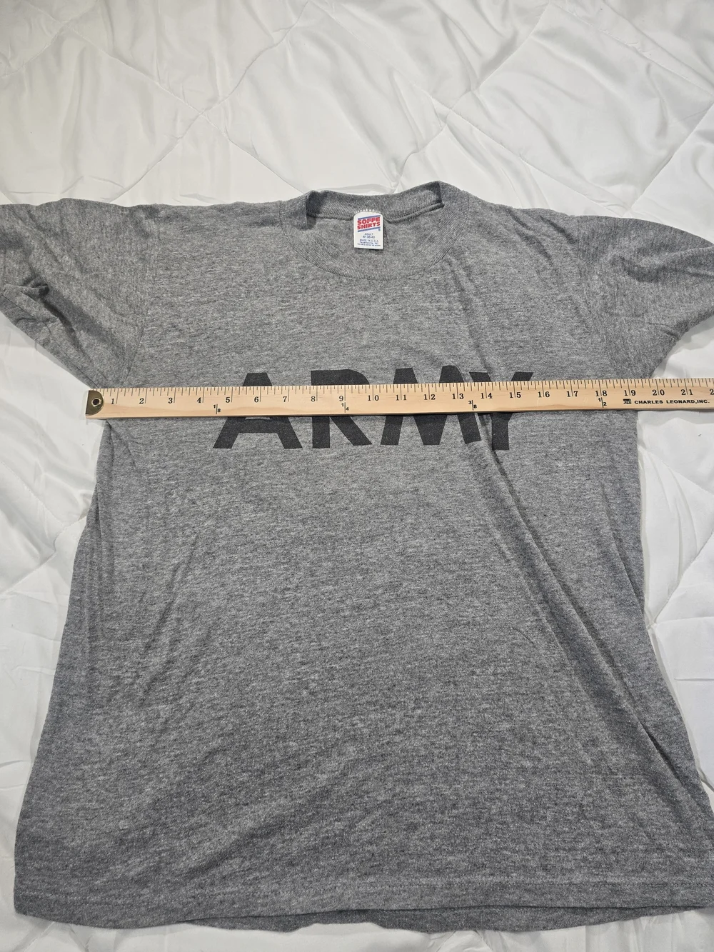 Soffe Gray ARMY Graphic Crewneck Tee